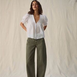 Abercrombie & Fitch Olive Green High-Rise Pants